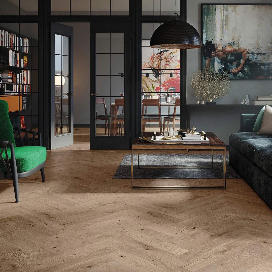 Luxtone Vinyl Flooring Herringbone Latte Oak