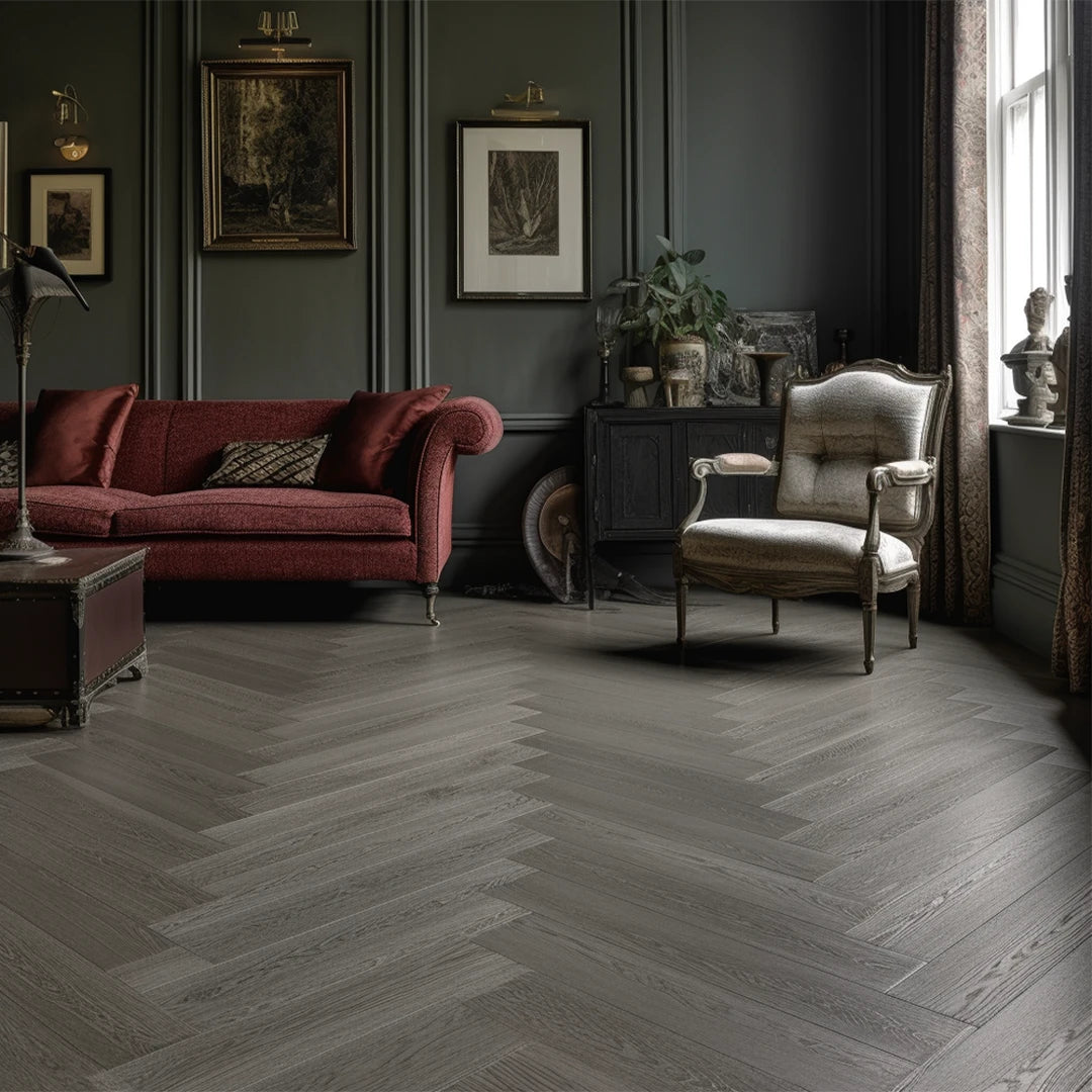 Luxtone Vinyl Flooring Herringbone Nimbus Oak