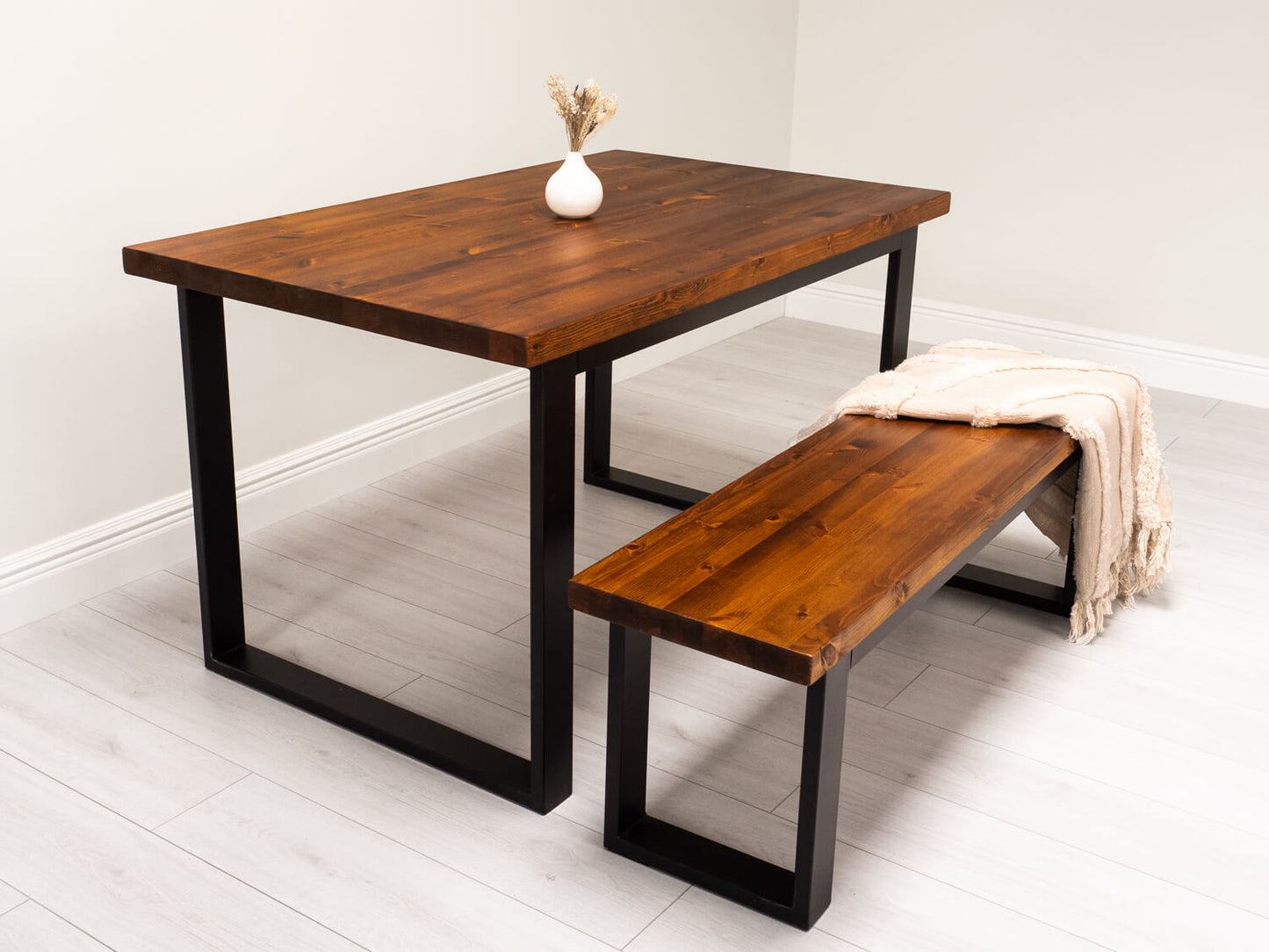 Redwood Table with Frame Base