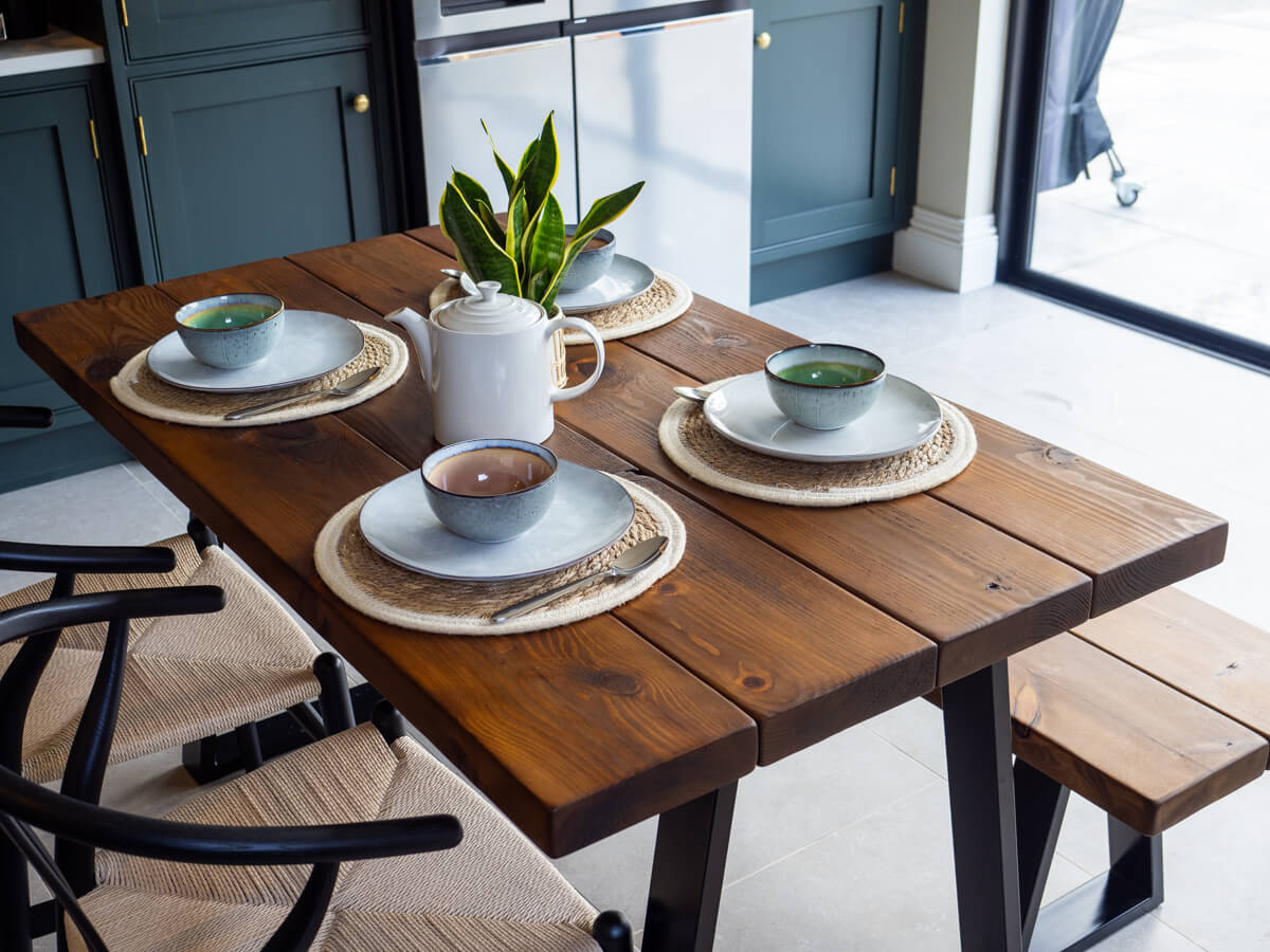Rustic Wood Bench - Industrial Table legs