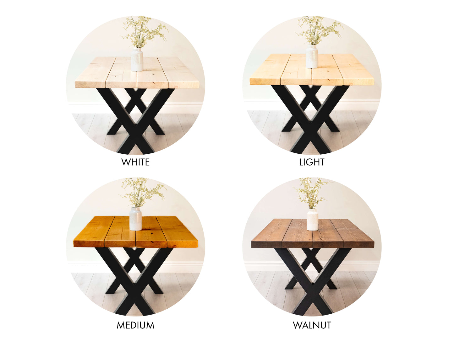 Rustic Wood Dining Table - Industrial Table legs