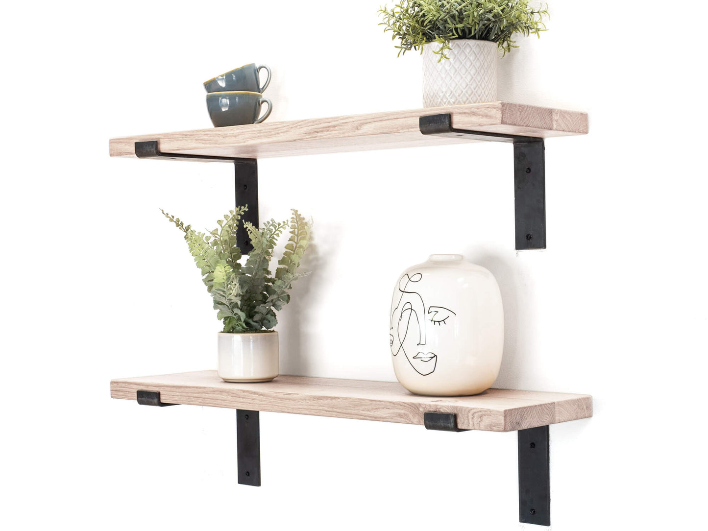 White Oak Shelf with Lipped Brackets