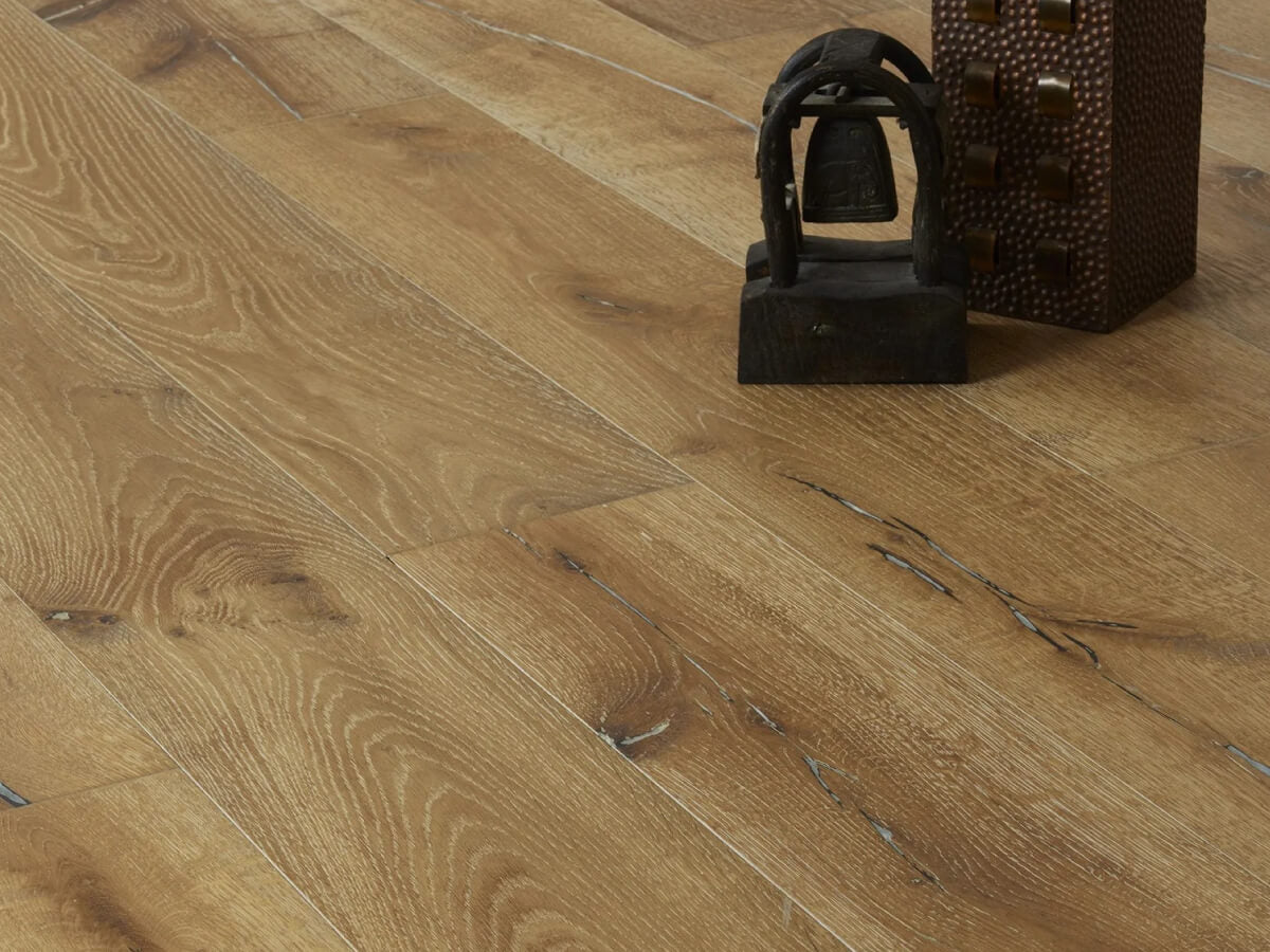 Loch Morar Smoked, Limed, Sunken Filler, White Oiled Multi-ply Oak Flooring