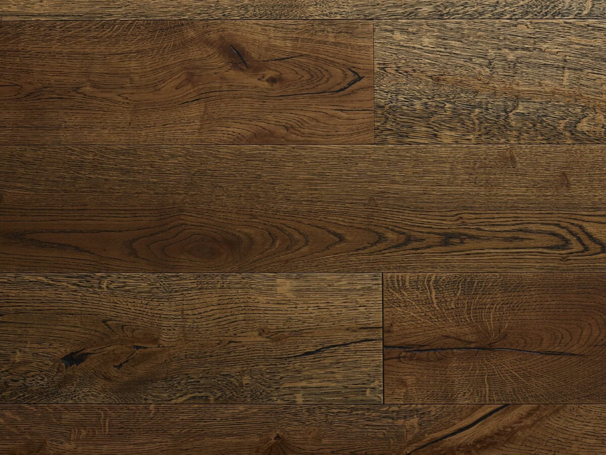Loch Tummel Smoked, Black Grain, Sunken Filler, Oiled Multi-ply Oak Flooring