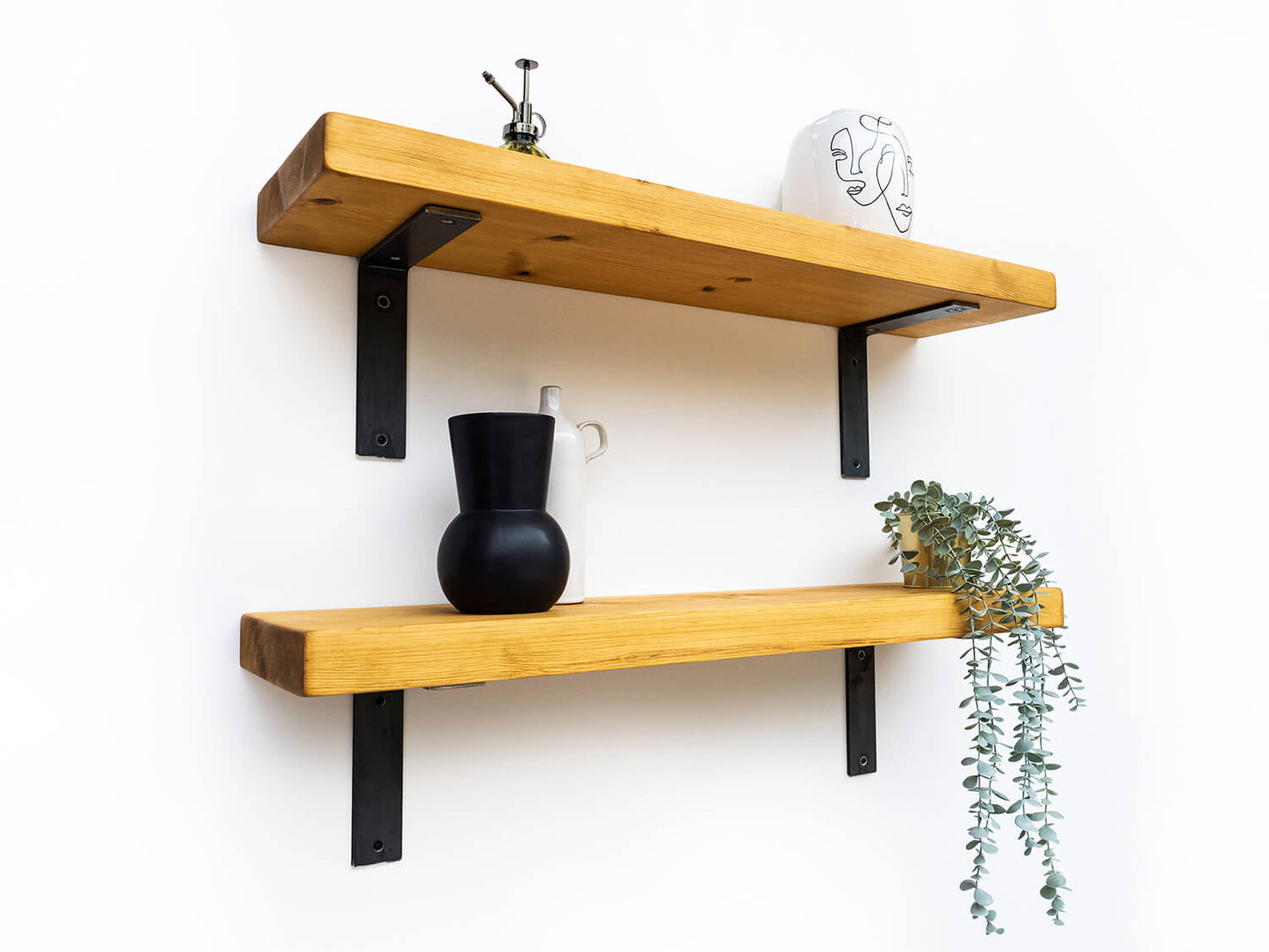 Rustic Bracket Shelf - Antique Pine Finish