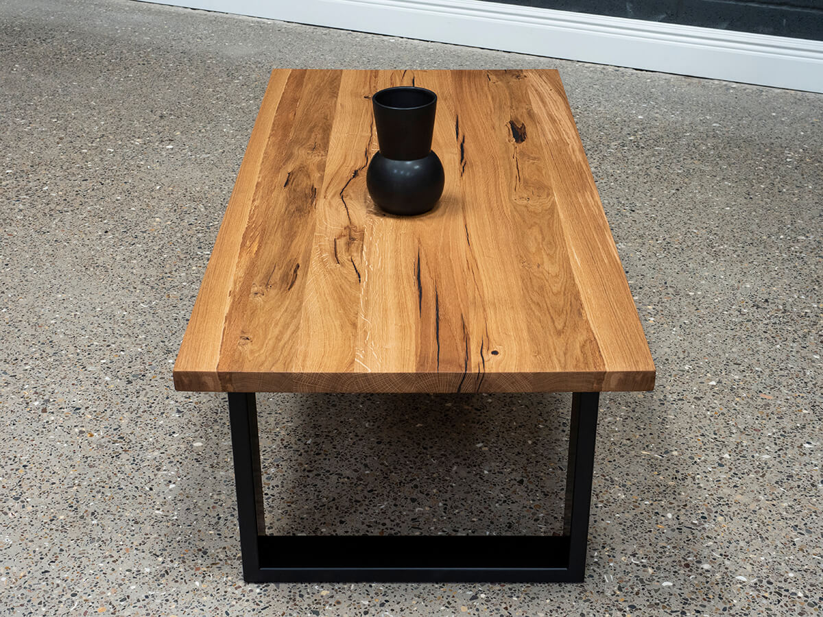 Rustic Coffee Table - Black Filler & Odie's Oil Finish