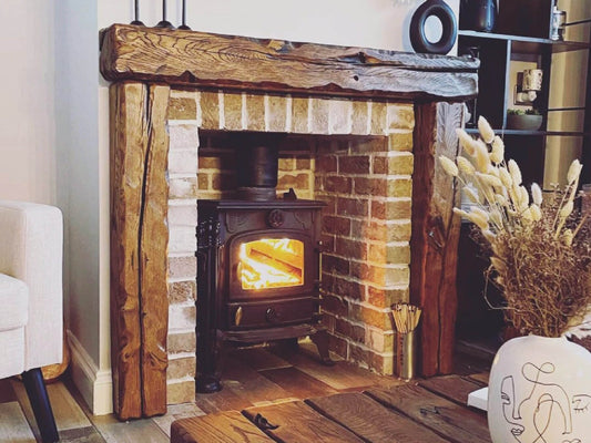 Rustic Oak Beam Surround *Reclaimed* - Walnut Finish