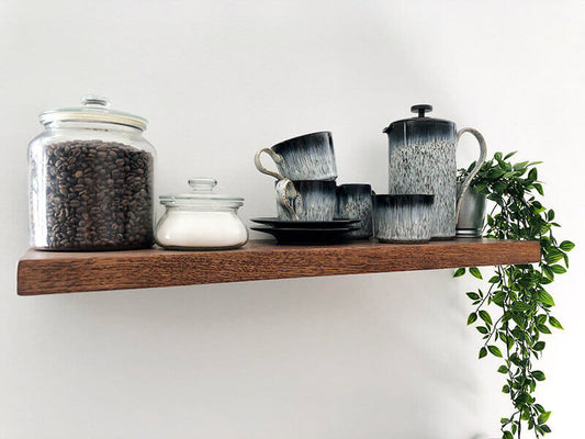 Solid Oak Floating Shelf in Walnut