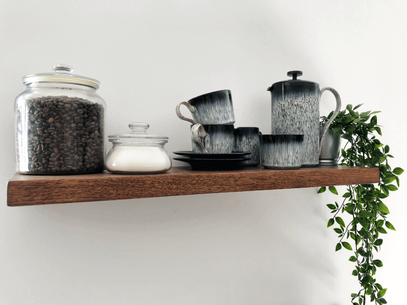 Solid Oak Shelf in Walnut