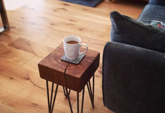 End Grain Oak Side Table