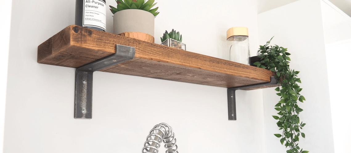 Create A Home Office Space With Rustic Oak Shelves