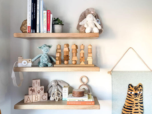 Solid Oak Floating Shelf in Light