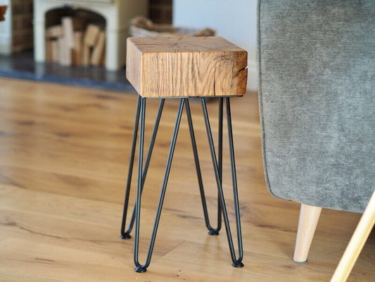 End Grain Oak Side Table