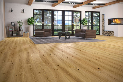 Engineered Oak Flooring - One Strip, Natural Oak, Lacquered, 1092x180x14mm