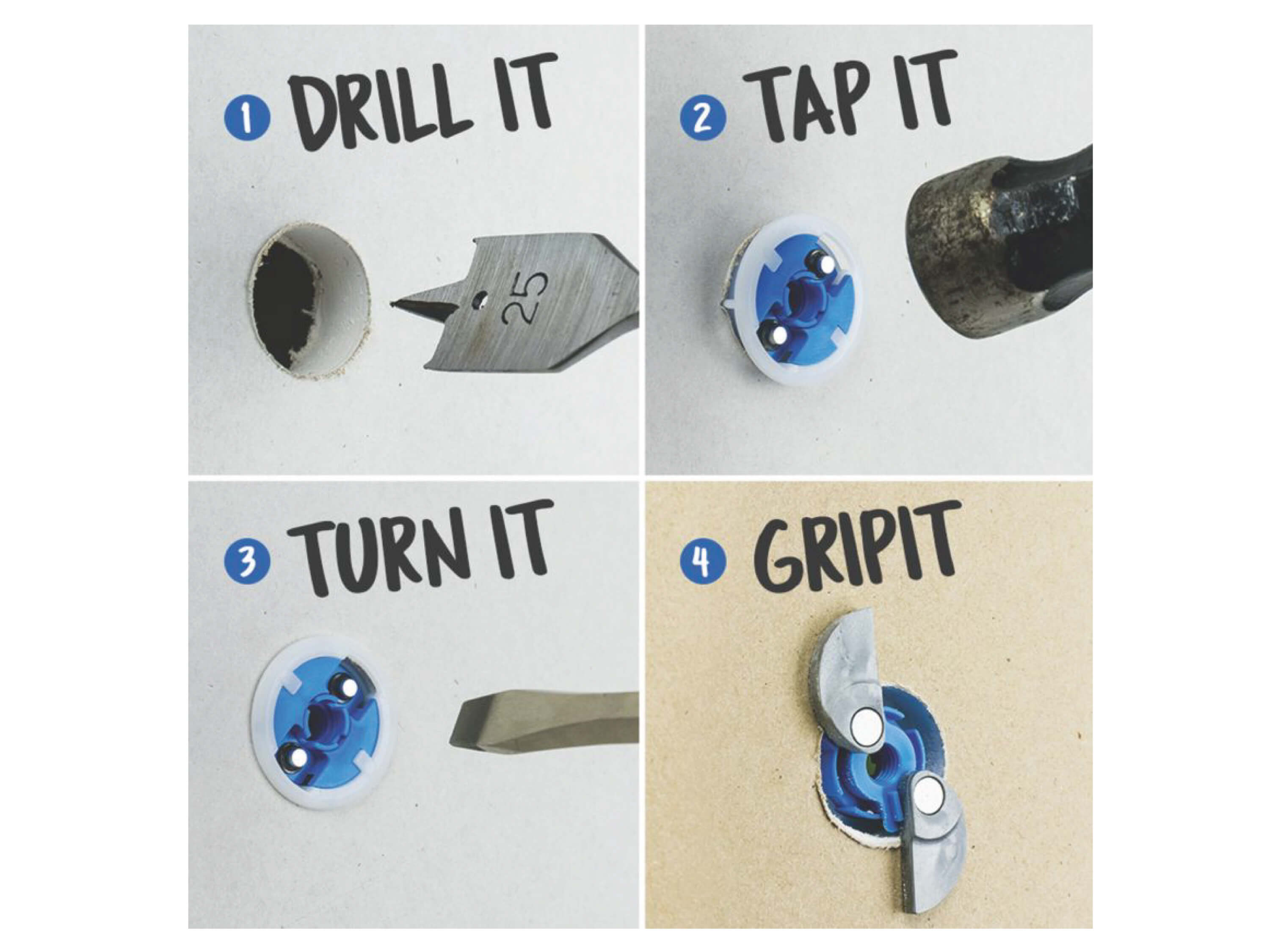 Grip It - NEW Heavy Duty Plasterboard Fixings, Grip It Fixings - New
