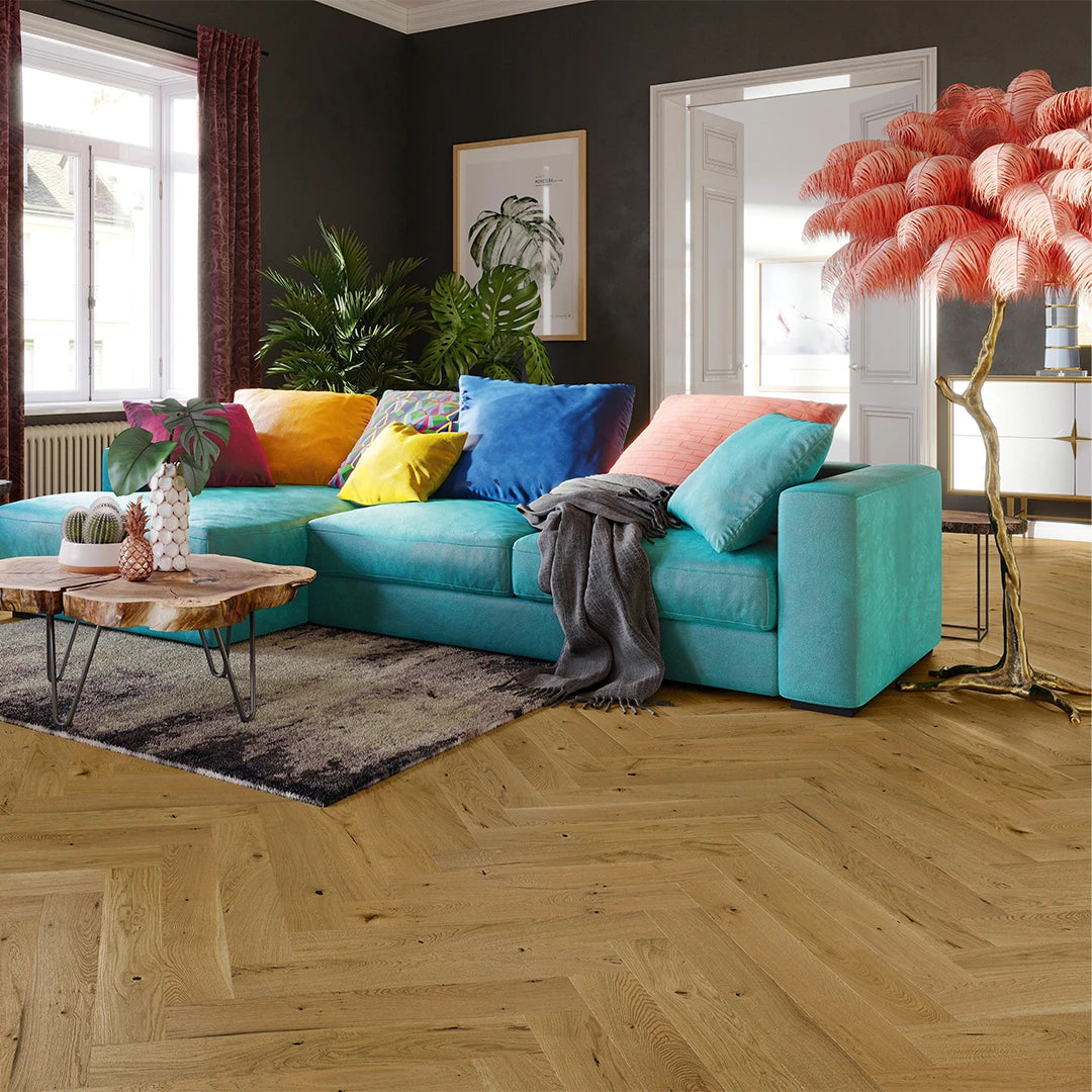 Luxtone Vinyl Flooring Herringbone English Oak