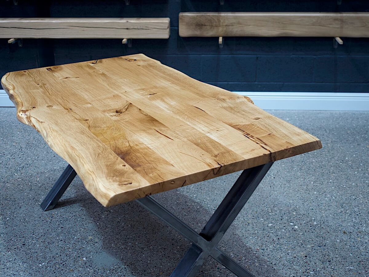 Live Edge English Oak Table - Clear lacquer