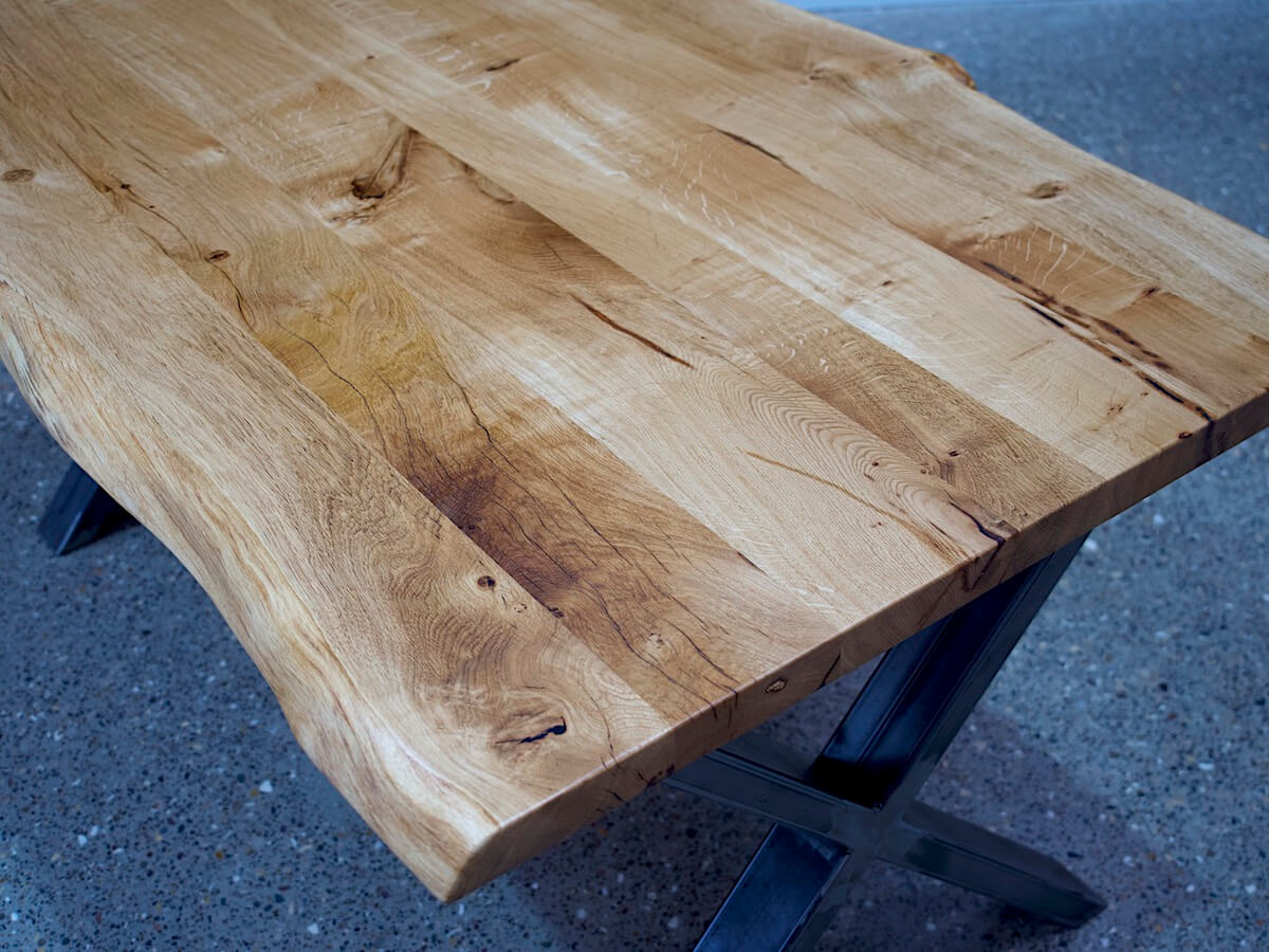 Live Edge English Oak Table - Clear lacquer