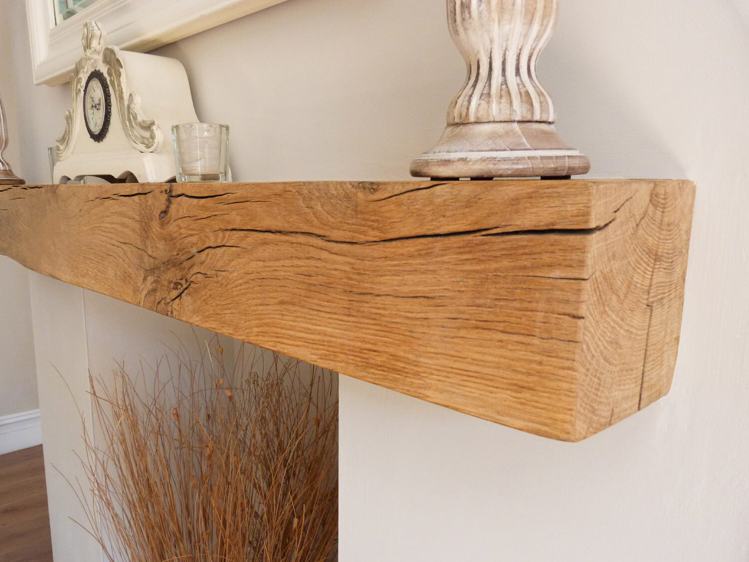 Classic Oak Fireplace Mantel - Danish Oil Finish