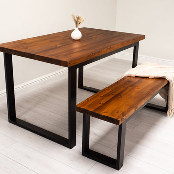 Redwood Table with Frame Base