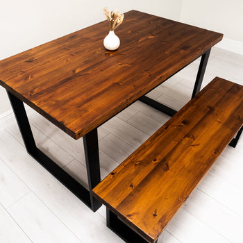 Redwood Metal Frame Table