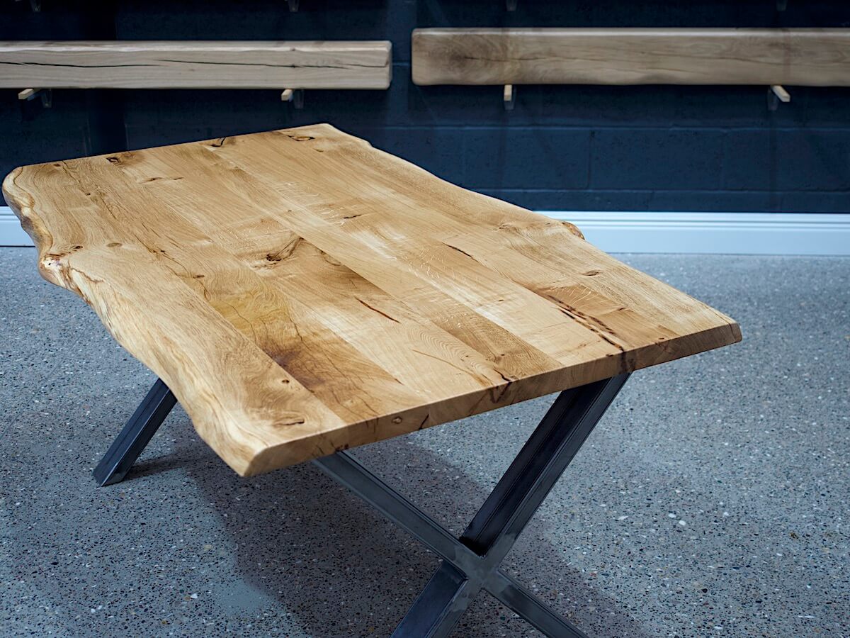 *SOLD* Live Edge English Oak Table 160cm x 90cm (013)