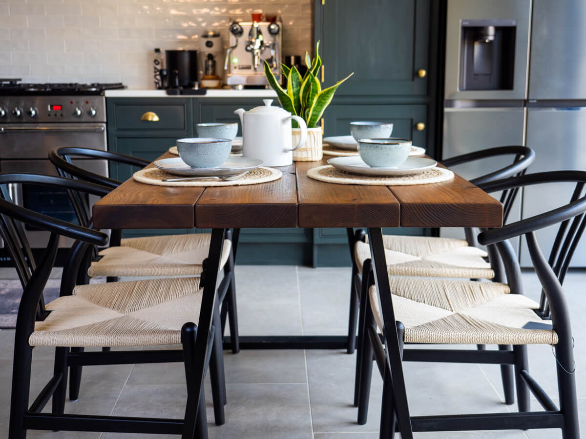 Rustic Wood Dining Table - Industrial Table legs