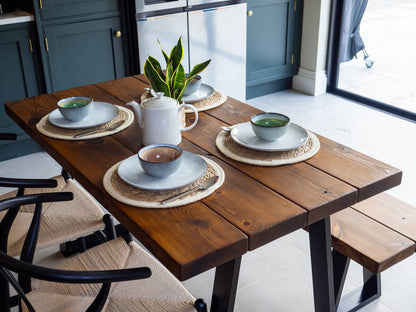 Rustic Wood Dining Table - Industrial Table legs