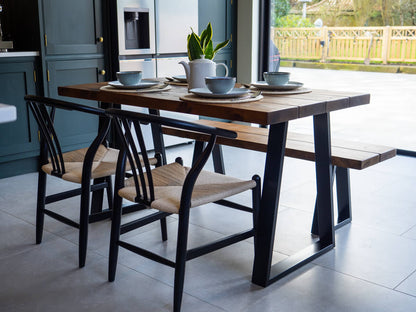 Rustic Wood Dining Table - Industrial Table legs