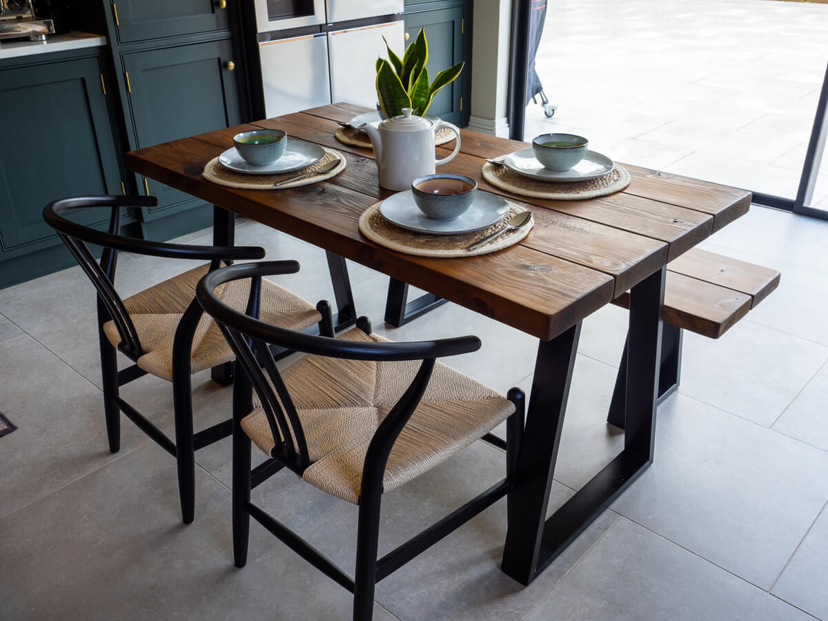 Rustic Wood Dining Table - Industrial Table legs