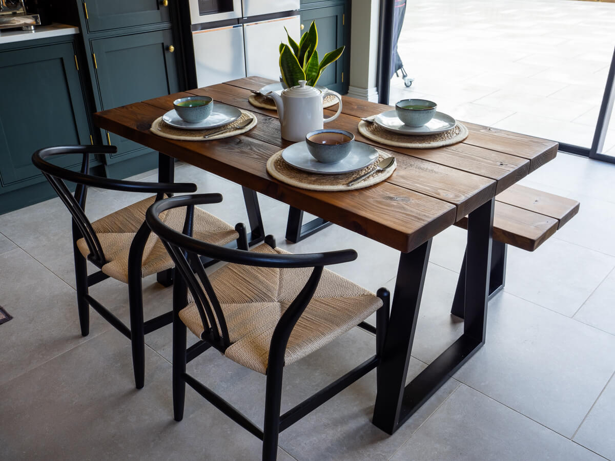 Rustic Wood Bench - Industrial Table legs