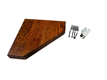 Rustic Corner Shelves - Jacobean Finish
