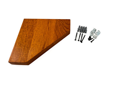 Solid Oak Corner Shelves - Medium Oak Finish
