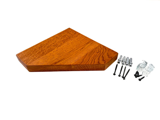 Solid Oak Corner Shelves - Medium Oak Finish