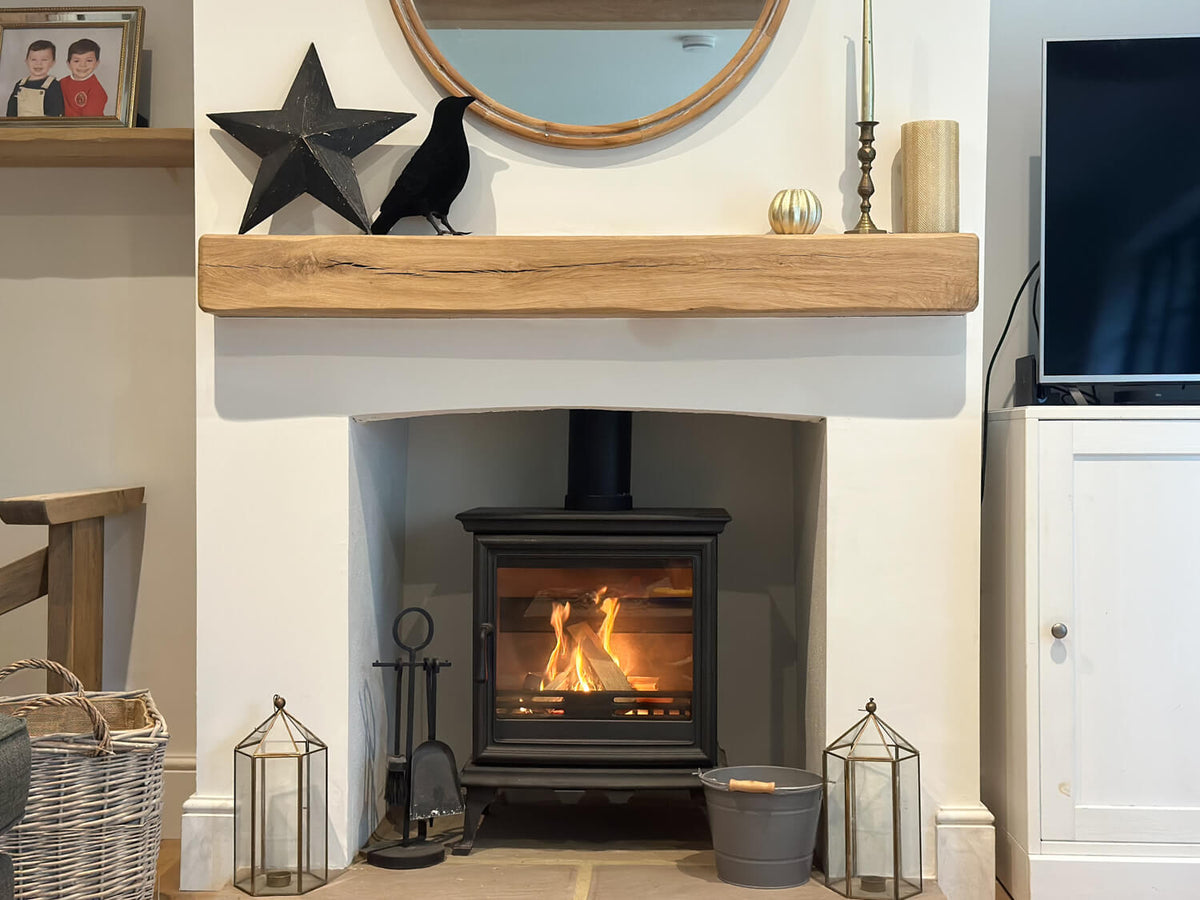 Rustic Oak Beams | Solid Oak Beam | Rustic Oak Fireplace Beams (Aged)