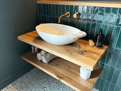 Oak Sink Shelf -  Antique Pine Finish & Lacquer