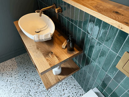 Bathroom Worktop - Oak Worktop for Bathroom - Square Edge