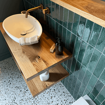 Bathroom Worktop - Oak Worktop for Bathroom - Square Edge