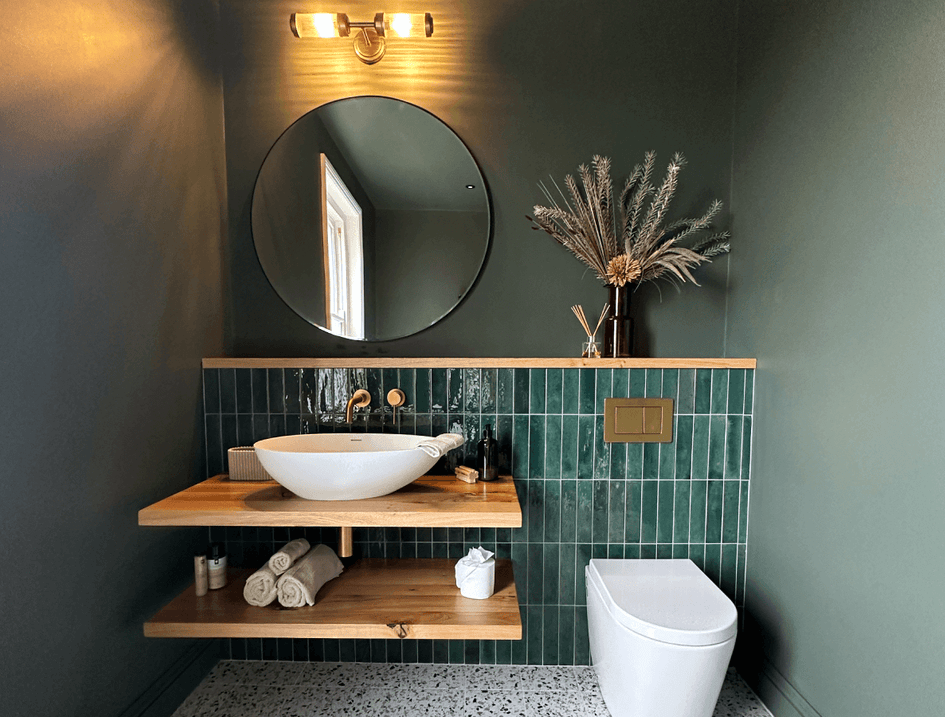 Bathroom Worktop - Oak Worktop for Bathroom - Square Edge