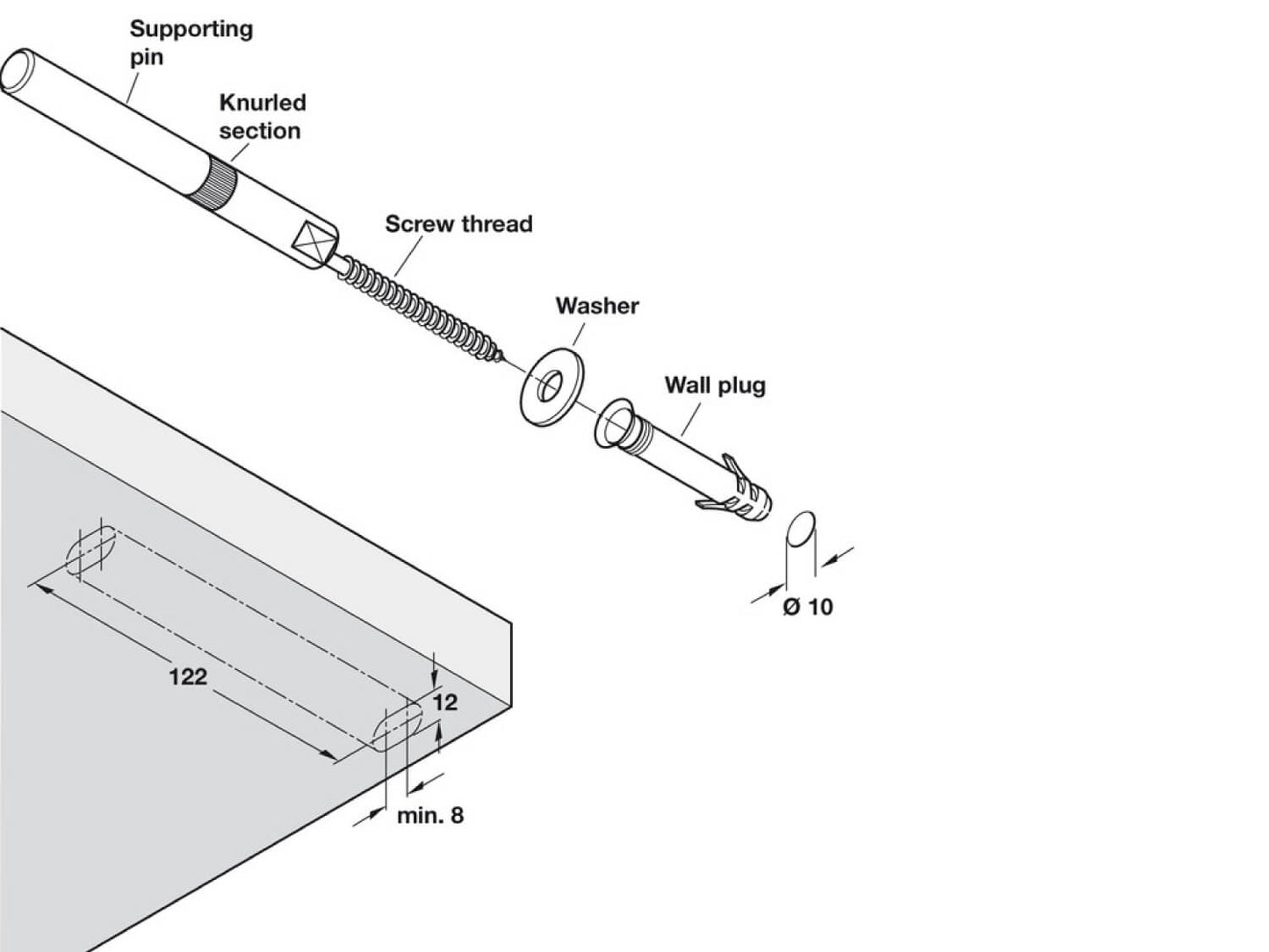 Shelf Support - Concealed Floating Fixing