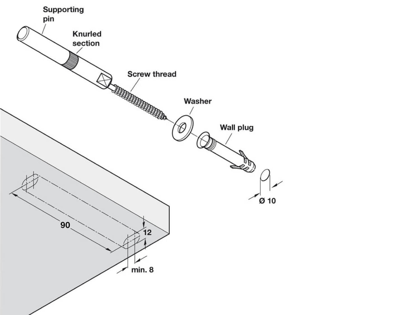 Shelf Support - Concealed Floating Fixing