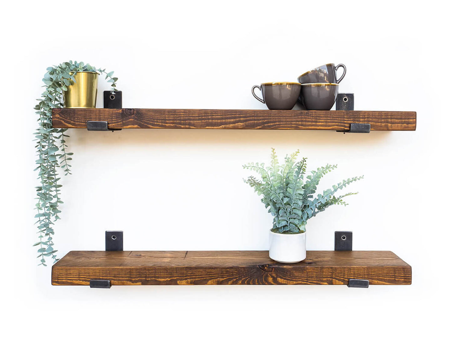 Rustic Bracket Shelf - Walnut Finish