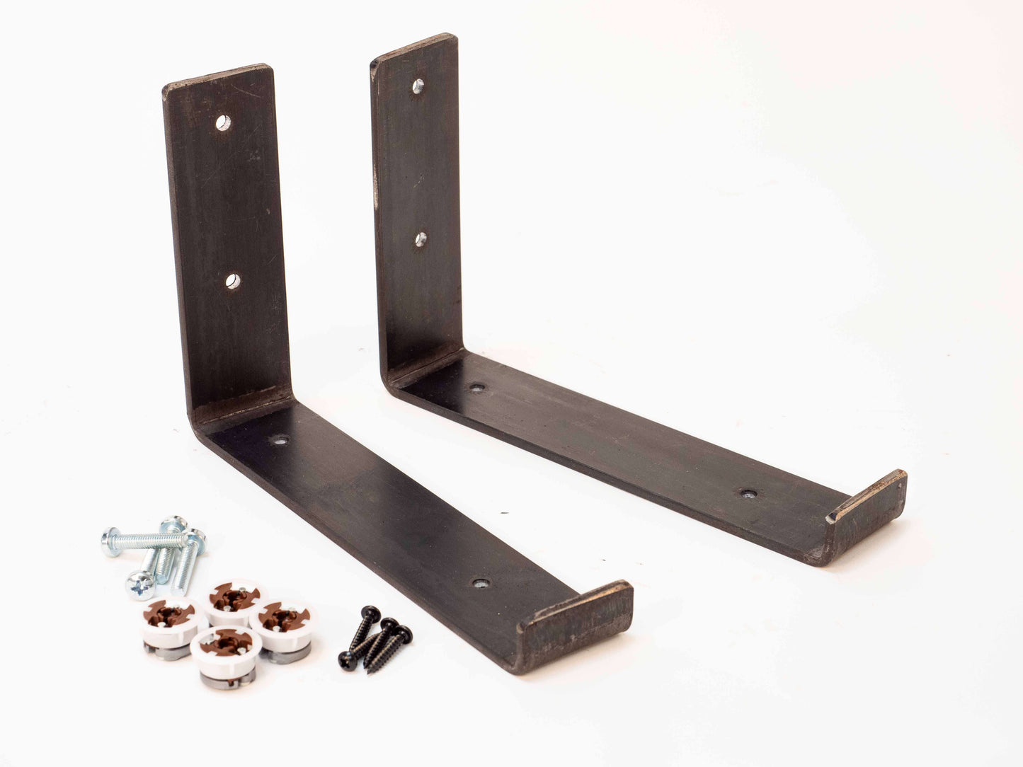 Industrial Inverted Steel Bracket Shelf 22cm for Plasterboard Walls