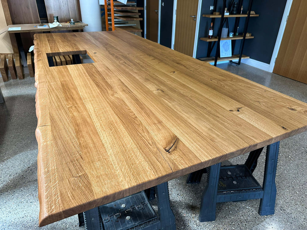 Work Top Cladding full stave oak worktop - Bespoke Sizes - Kiln Dried European Oak
