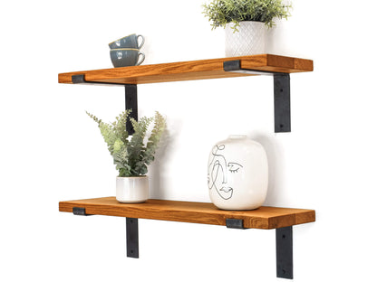 Medium Oak Shelf with Lipped Brackets