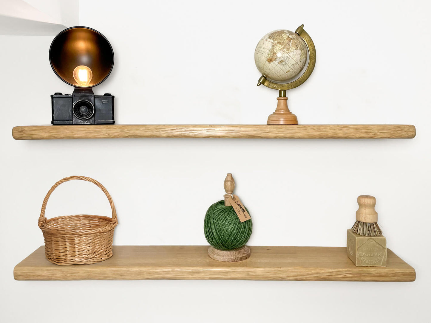 Rustic Oak Floating Shelf *Aged* for Plasterboard Walls - 32mm thick