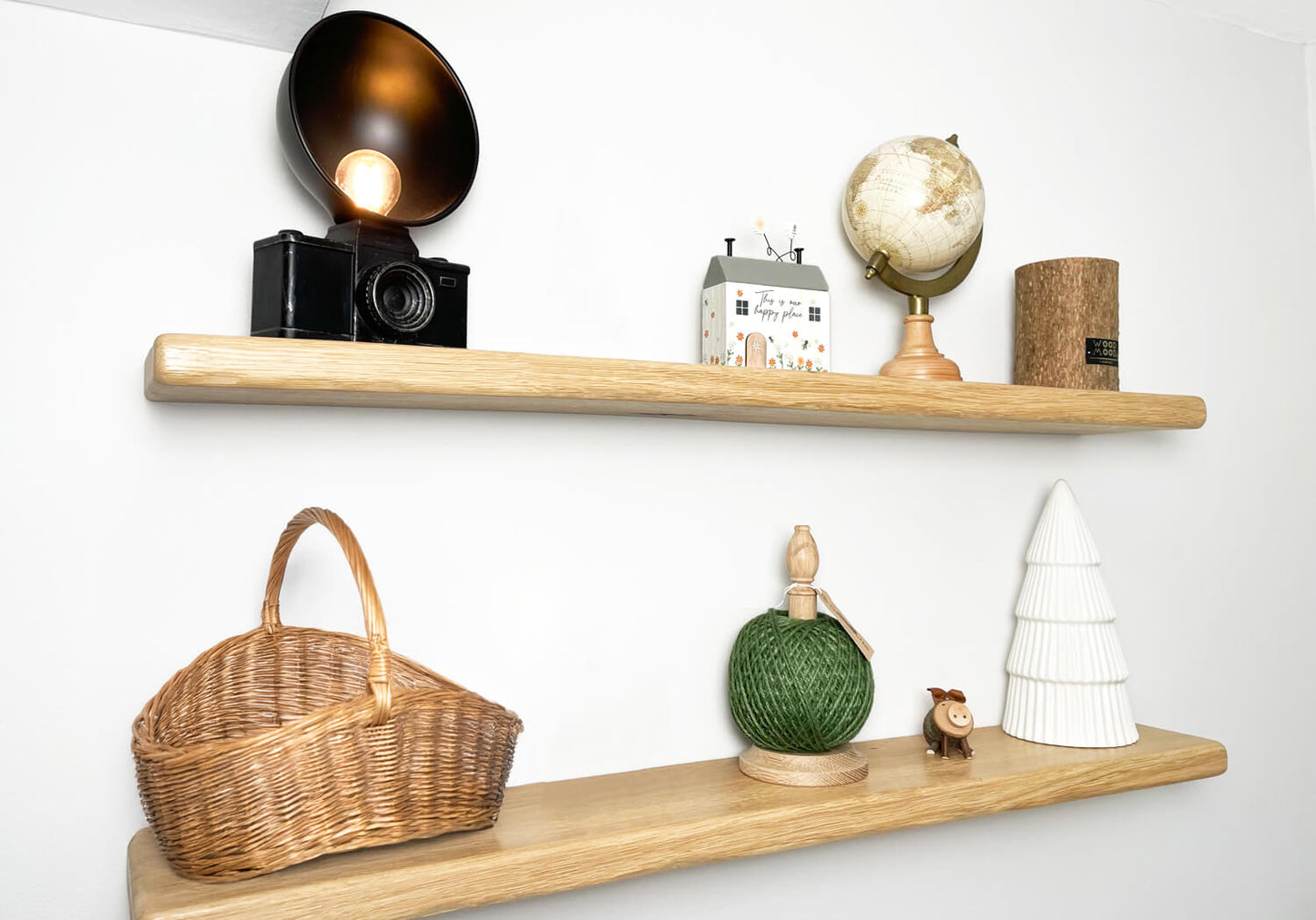 Rustic Oak Floating Shelf *Aged* for Plasterboard Walls - 32mm thick