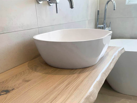 Natural Edge Sink Shelf - Clear Lacquer