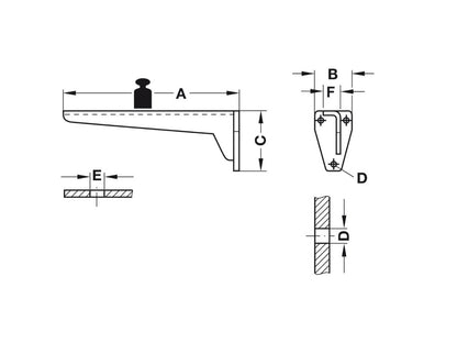 Heavy Duty Shelf Brackets For Deep Shelves - 150kg Capacity - 240mm