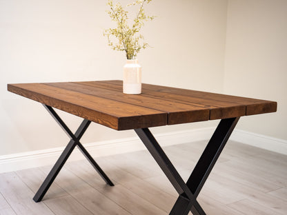 Rustic Wood Dining Table - Industrial Table legs